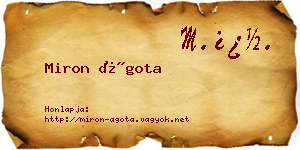 Miron Ágota névjegykártya